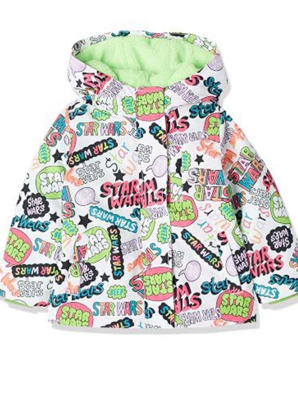 Amazon Kids' Star Wars Graphic Hooded Jacket - White, Green, Pink, Black, Blue